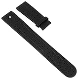 Junghans | Ersatzband Uhrenarmband Leder Band ohne Schließe 20mm schwarz mit Struktur für 030/2012