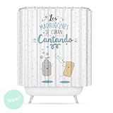 180x0,1x200 Cm. Dcasa - Cortina de baño original poliester diseño mensaje \"CANTANDO\"
