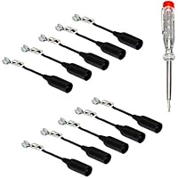 10 x Baufassung Lampenfassung Renovierfassung Baustellenfassung Fassung E14 + Phasenprüfer E14, schwarz