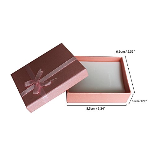 Curtzy TM 12 Geschenk Boxen für Ringe Halsketten Ohrringe Geschenke Kästchen für Schmuck, Handarbeiten in verschiedenen Farben - 3