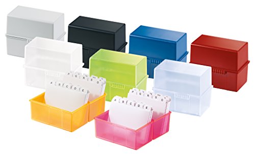 HAN 976-13, Karteibox DIN A6 quer, Innovatives, attraktives Design für max. 400 Karten mit Stahlscharnier, schwarz- weitere Farben auswählbar - 3