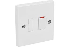 CYBER SALES 1 Gang Spur Wall Switch 13 Amp Fused Connection Unit Switched - Standard Square White