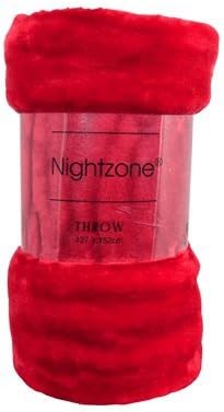 Nightzone Soft Luxury Faux Fake Fur Mink Throw Sofa Bed Blanket - Red - Large (150x200cm)