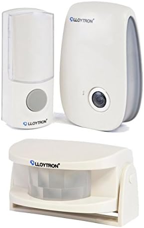 Wireless Doorbell Kit Plug-in Chime &amp; PIR Motion Sensor MiP Extendable White