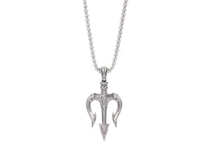 VNEWSCHI Poseidon Trident Retro Necklace DIY Hip Hop Style Pendant Men Punk Gothic Celtic Knot Necklace Viking Wiccan Pentagram Pentacle Star Snake Norse Mythology Pendant