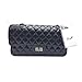 Price comparison product image Sheli Branded Classic Medium Black Quilted Plaid Soft Lambskin Leather Shoulder Crossbody Handbag for Woman