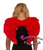 FDC 55cm Luxury Red Feather Wings Red Angel Wings Red Devil Wings