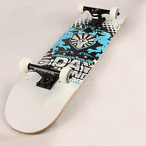 Preisvergleich Produktbild Skateboard Komplettset Outdoor Street Geschenk für Erwachsene Kinder, Weiß