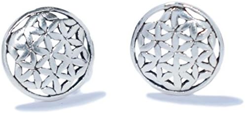 Silver Earrings Flower of Life Sterling Silver 925