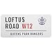 Produktbild Queens Park Rangers FC, Loftus Road, Metall Fußballclub Straßen Schild (Einheitsgröße) (Weiß)
