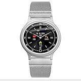 WANGXN Multi-Function Technology Bracelets Bluetooth Heart Rate Round Screen Waterproof Sports Aracelet,Silver