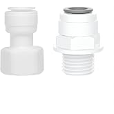 Qrity 1 Piece Water Inlet Pipe Connectors, 3/8" Male/Female to 3/8" Quick Connector Insert, for RO Reverse Osmosis System