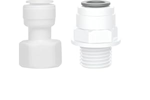 Qrity 1 Pezzi Connettore per Filtro Dell'acqua, 3/8" Maschio/Femmina a 3/8" Connettori Rapidi, Push Fit Dritto Quick Connect