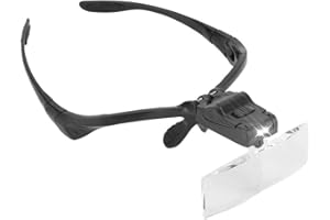 YUYTE Occhiali Ingrandimento Con Luce LED, Lente D'ingrandimento Da Gioielliere, Lente D'ingrandimento per Fascia per Capelli Con Lampada a LED a 5 Lenti, Lente D'ingrandimento Da Orologiaio
