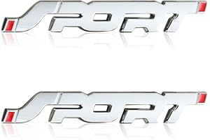 HAOHAI 2Pcs Alloy Sport Auto Emblem, 3D Metall Sport Premium Auto Seite Kotflügel Hinten Kofferraum Emblem Abzeichen Aufkleber (Silver)