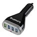 Produktbild Lumsing KFZ Ladegerät QC3.0 40W 4 Port USB Auto Ladegerät Schnellladegerät USB Car Charger für Samsung Galaxy S7/S6/Edge/Plus, Apple iPhone/iPad /iPod Air, Touch, Mini, Pro, 7, 7 Plus, 6S, 6S Plus Schwarz