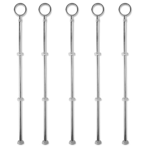 5 Set silberfarbe Metallstange Mittellochausstech 2 bis 3 Etage für Hochzeitstorte Etagere Tortenständer Tortenhalter Torten - 2
