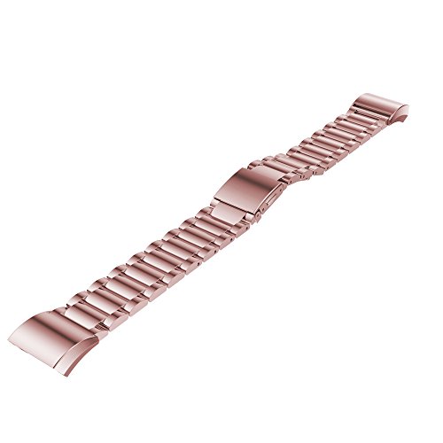 Fitbit Charge 2 Armbänder, IVSO Edelstahl Metall Armband Ersatz Uhrenarmband für Fitbit Charge 2 Armband Zur Herzfrequenz und Fitnessaufzeichnung (Für Fitbit Charge 2, Rosa Golden) - 4
