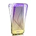Produktbild Homikon Silikon Hülle 360 Grad Fullbody Durchsichtige Gradient Handyhülle Ganzkörper-Koffer Vorder und Rückseiten Schutzhülle Case Cover Tasche Kompatibel mit Samsung Galaxy S10e - Lila Gelb