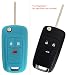 Produktbild CK+ Opel Auto-Schlüssel Hülle Key Cover Case Etui Silikon für Adam Cascada Mokka X Astra Corsa Insignia Meriva Zafira - Leuchtend Blau