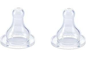 THERMOBABY Sauger aus Silikon, variabler Durchfluss, transparent, 2 Stück