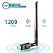 Produktbild ELUTO Wifi Adapter 1200Mbit/s WLAN Stick mit USB3.0, Dualband (5.8Ghz/866Mbps + 2.4Ghz/300Mbps), 5dBi Antenna, Wireless Adapter Drahtlose Netzwerkkarte für Desktop/PC/Laptop/Notebook Black