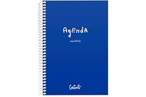 Casterli 84009-Azul -AGENDA ESCOLAR BASIC color Azul, Semana Vista, Vertical, Tamaño A5, Papel 70g, Cubierta Polipropileno Opaco, Colores surtidos, 148 x 210 mm