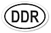 Produktbild 18 Stück Aufkleber DDR oval 9,5x14,5cm, Folienaufkleber schwarz weiß (Auf-519)