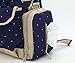 LCY Large 5pcs Backpack Baby Changing Bag 3 Carrying Options Dark Blue Dots