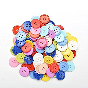 Bastelknöpfe, zufällige Farben, 100 Stück - 3