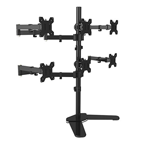 Suptek ml68126 Hex 6 Sechs Computer-Monitor Bildschirm freistehend Schreibtisch Ständer Halterung Setup Robuste, verstellbare bis zu 15,2 x 68,6 cm Displays neigbar schwenkbar Drehen - 6