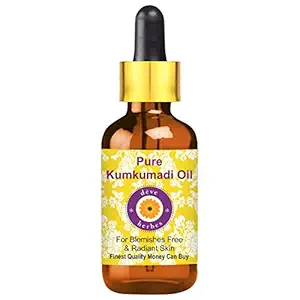 Deve Herbes Pure Kumkumadi Oil Natural Therapeutic Grade for Glowing and Radiant Skin with Glass Dropper 50ml