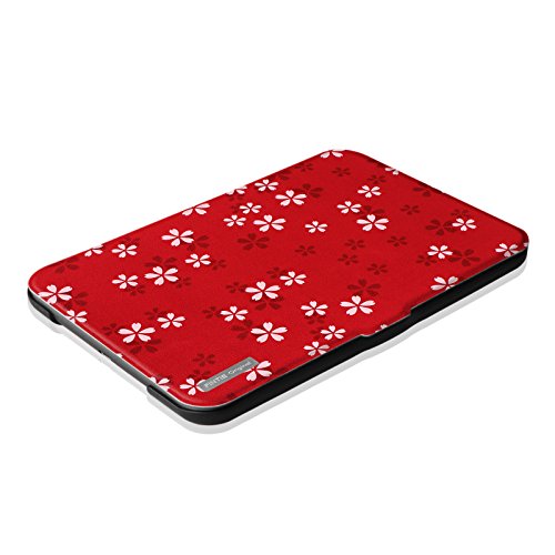 Tolino Vision 1 / 2 / 3 / 4 HD und Tolino Shine 2 HD Hülle – Fintie Ultradünne Smart Shell Case Schutzhülle Tasche Etui mit Ruhemodus und Magnetverschluss für Tolino Vision 4 HD / Vision 3 HD / Vision 2 / Vision 1 / Shine 2 HD eReader, Fleur rouge - 8