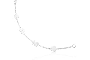 TOUS Srebrna bransoletka ze zwierzętami z motywem zwierzęcym, 16,5 cm, elegancka i dyskretna, kolekcja zwierząt, 16,5 centímetros, Srebro, N / A