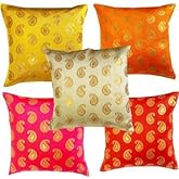 Buy Home D Cor Rich Look Cushion Covers Set Of 5 Made Of High Quality Fabric (El