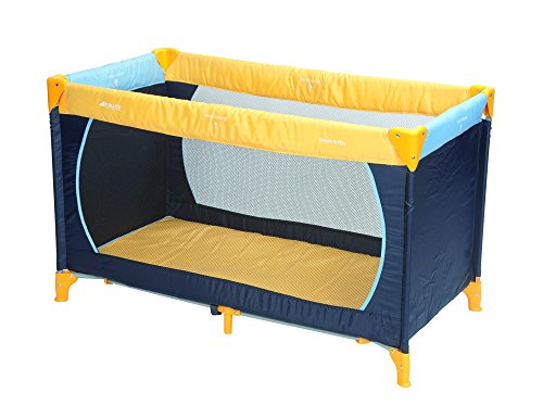 Hauck Dream N Play Travel Cot - Yellow and Blue,100 x 70 cm (Approx)