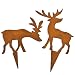 Produktbild Rehe Rentier 2er Set Deko Stecker Metall Xmas Weihnachten Advent (14x9cm, Rost)