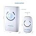 Wireless Doorbell, VicTsing Portable 4-in-1 Multi-function Cordless Doorbell Door Chime at 500-feet Range with 36 Chimes Tones, 3 Levels of Adjustable Volume & Blue LED Light - White