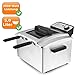 Produktbild XL 5Liter Edelstahl-Fritteuse mit 3 Frittierkörben, regelbarer Thermostat bis 190°C, 3000Watt