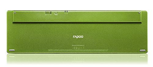 Rapoo E6700 Bluetooth Touchpad Tastatur (Aluminiumgehäuse, deutsches Layout) weiß-grün - 4