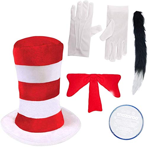 Child 3 pc CAT IN THE HAT SET World Book Day Week Crazy Cat Fancy Dress costume by Paper Umbrella Facny Dress