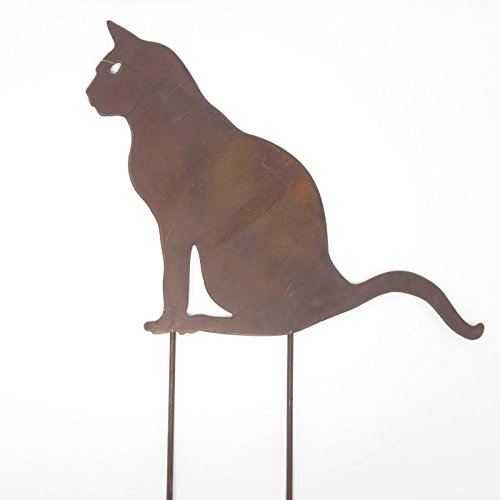 Rost Metall Katzen Figur mit Stecker. Figur: 32cm x 39cm. 1 Stück