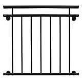 Garde Corps Balcon Rambarde Renêtre Balustrade 90 x 100/128/156 cm Blanc Noir V2Aox, Colour:Black;Size:156 x 90 cm