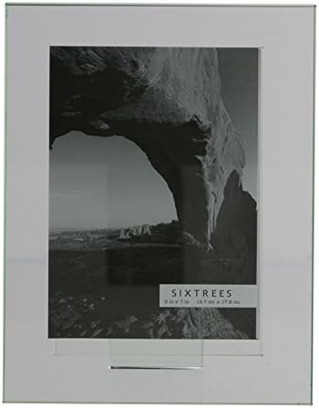 Heavy Tempered Glass free-standing photo frame for a 5" x 7" vertical picture - GTV57 by Sixtrees