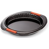 Le Creuset - Molde tarta con base extraíble de acero al carbono antiadherente, 26 cm, color negro