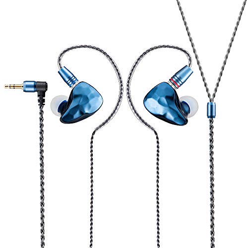 Ikko OH1 Meteor in-ear earphones ,sound quality transparent stereo and rich bass effect 2-pin interchangeable wire design, comfortable and light metal shell(Starry Blue)...