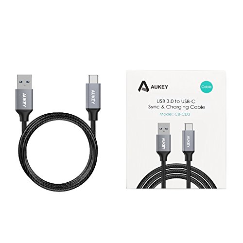 Aukey USB-Kabel c auf USB A 3.0 männlich 2 m Nylon grau Kabel Typ C für MacBook, Chromebook Pixel, Tablet Nokia N1 und andere Geräte mit den Hafen USB C - 8