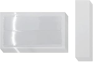 CZAKOMIX Pochettes Adhésive Transparente, 60 Pcs Porte-Étiquettes Autocollants 11×3CM,Pochette Adhésive Carte de Visite,Porte-Cartes Adhésif pour Cartes D'Index,Pour Organiser Et Protéger Les Cartes