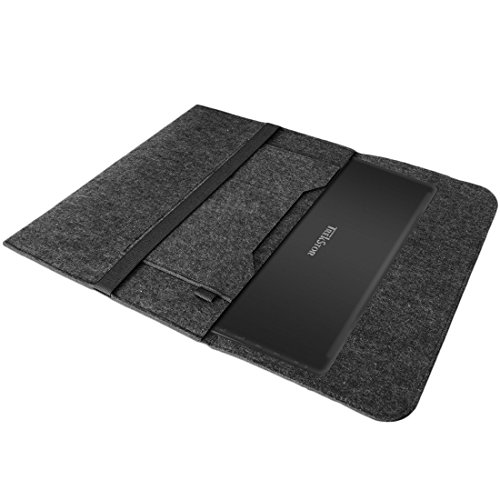 Laptop Tasche Sleeve Hülle für Lenovo Miix 510 Notebook Netbook Ultrabook Case aus strapazierfähigem Filz in Dunkelgrau mit praktischen Innentaschen von NAUCI - 2