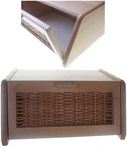 Hagspiel Bread Bin Made of Beech Wood with Natural Finish, with Breathable Top